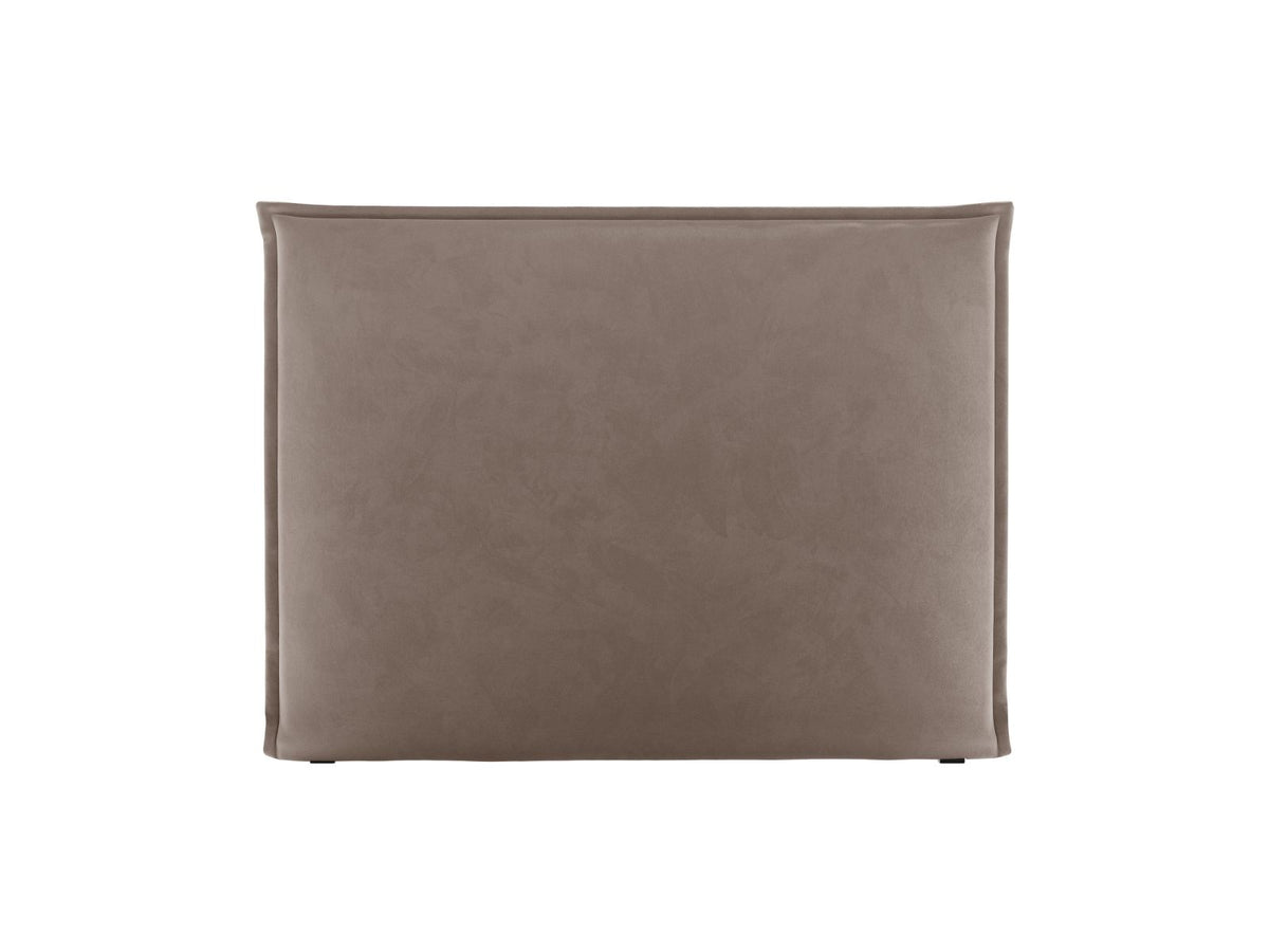 Testata in Velluto, "Monica", 140x8x120 - Grigio Caldo