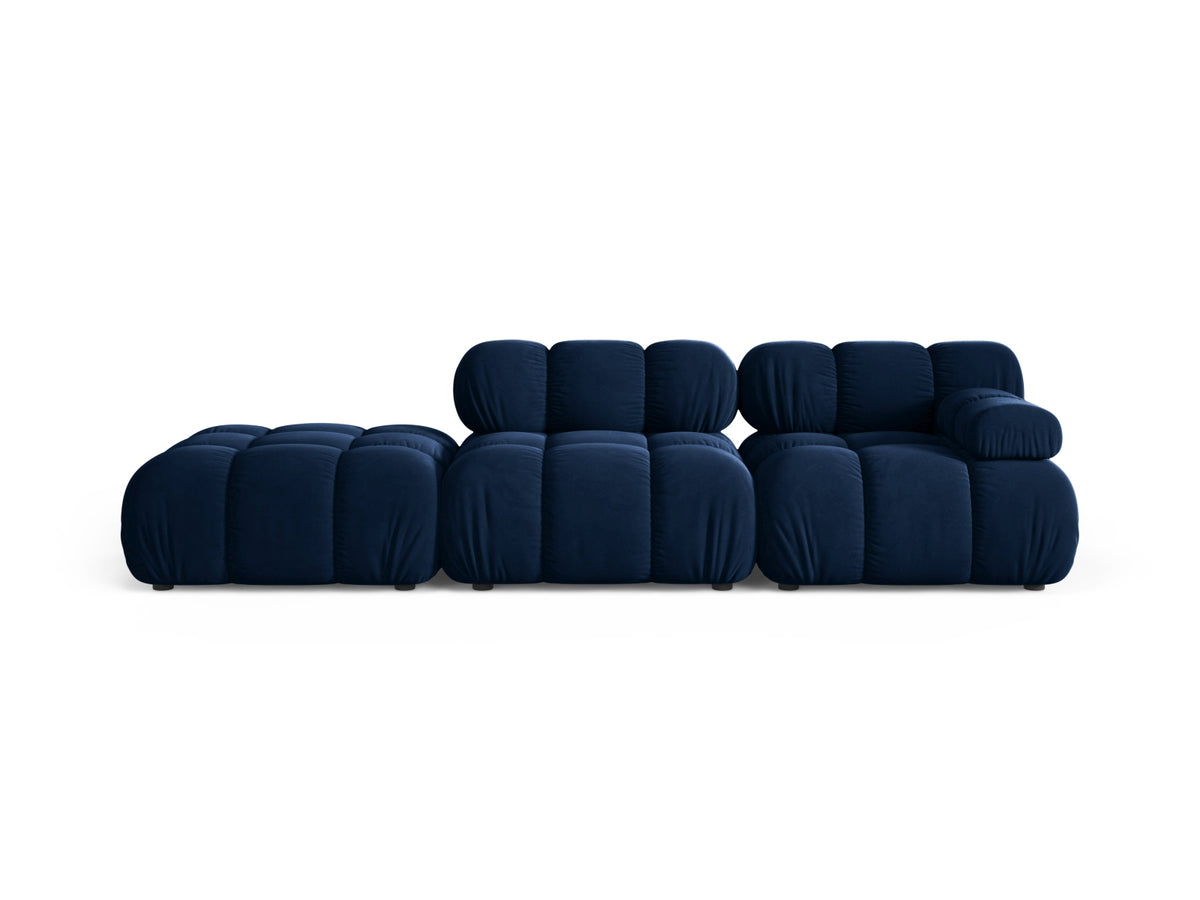 Divano Modulare Sinistro in Velluto, "Bellis", 4 Posti, 282x94x70 - Blu Royal