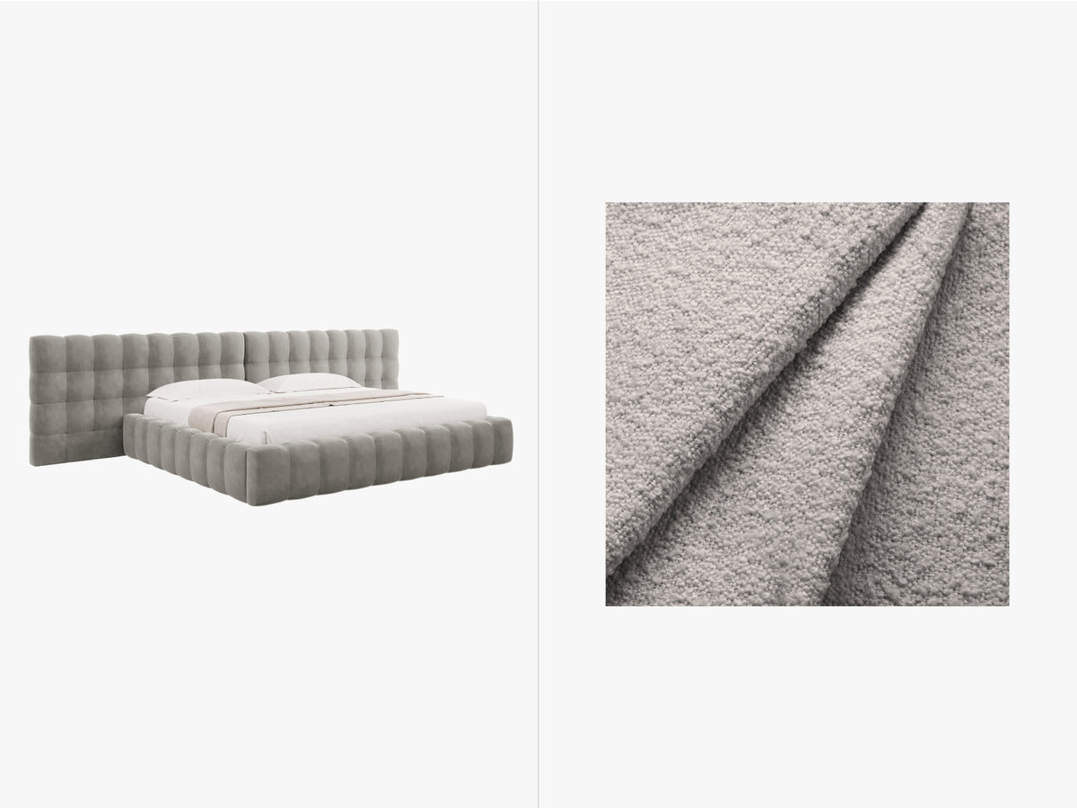 Letto Contenitore con Testata Doppia Mamaia - Grigio Chiaro 200x200