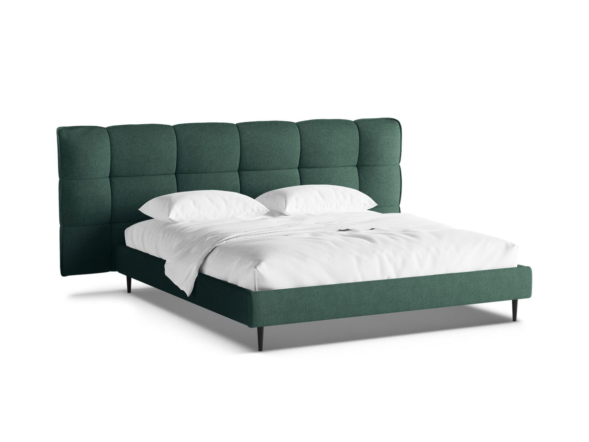 Letto Contenitore con Testata Eric Gambe metallo nero - Verde 200x200
