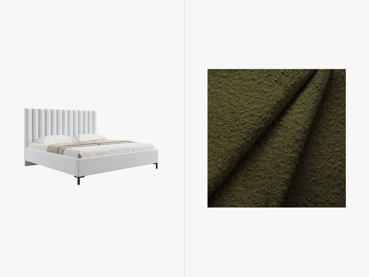 Letto Contenitore con Testata Allison - Verde Oliva Scuro 180x200