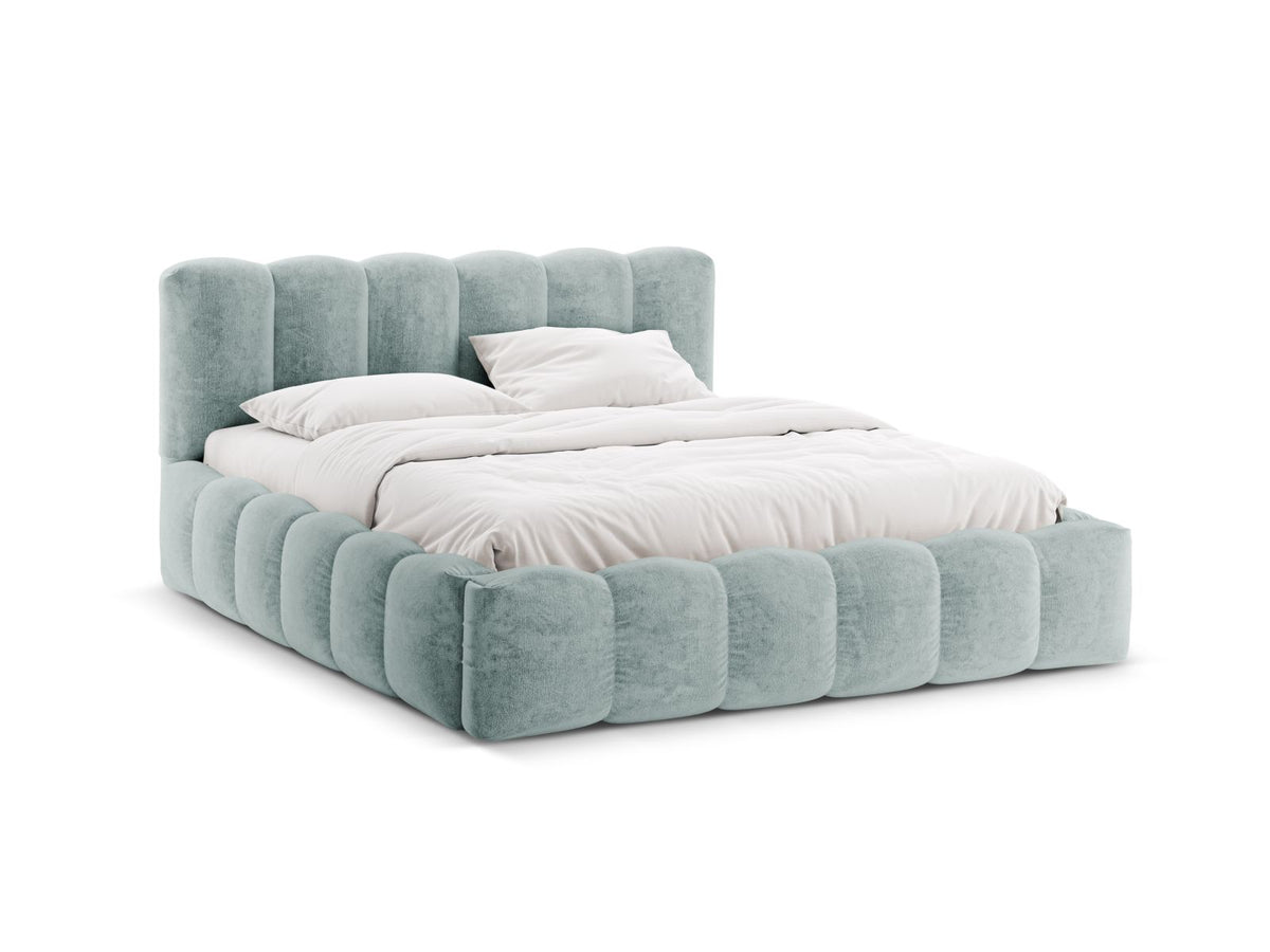 Letto Contenitore con Testata Lupine - Blu Chiaro 140x200
