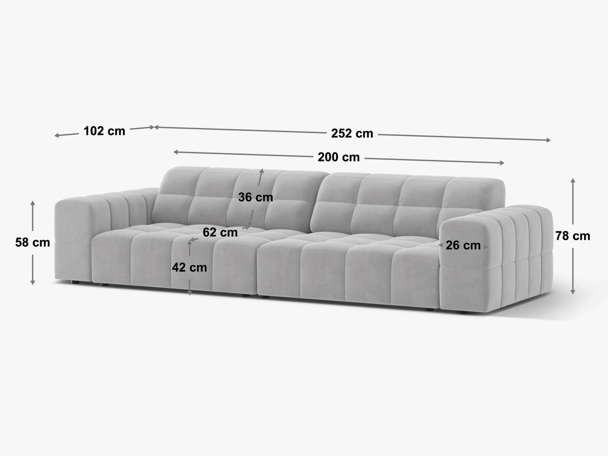 Divano Jennifer, 4 Posti, 102x252x78