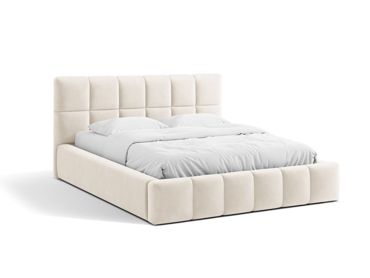 Letto Contenitore con Testata Bellis - Beige Chiaro 180x200