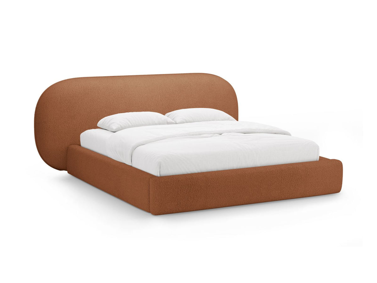 Letto Contenitore con Testata Ovalo - Terracotta 180x200