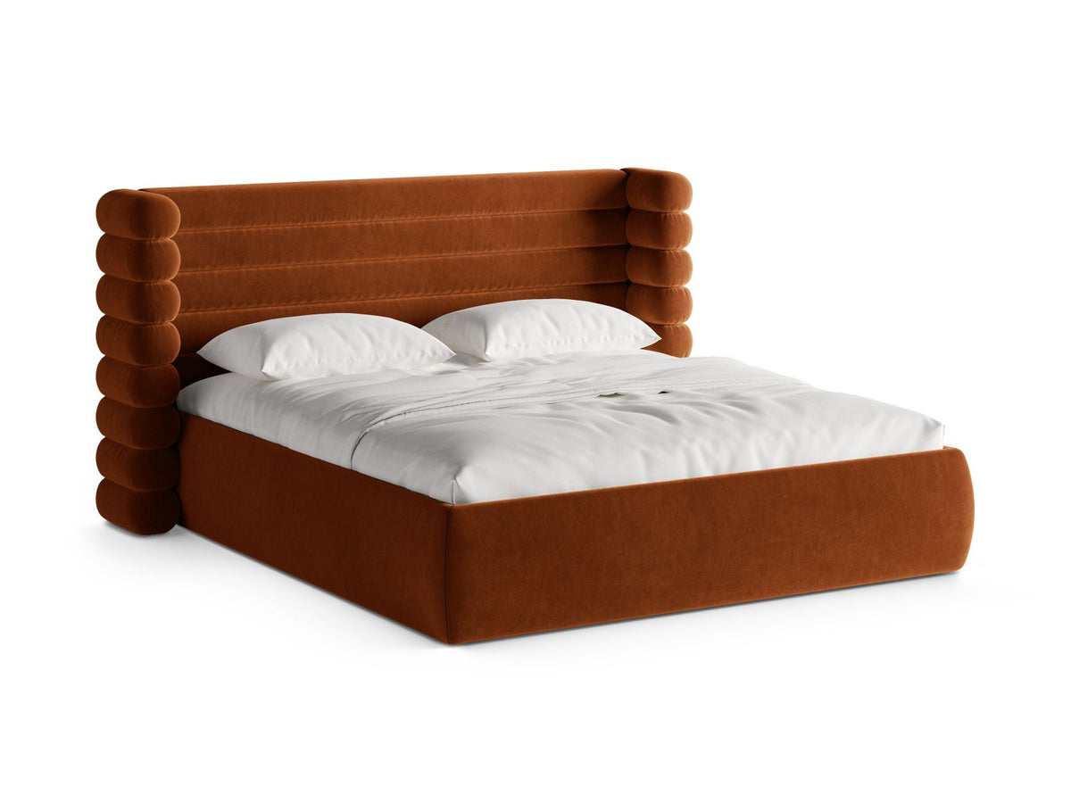 Letto con Contenitore e Testata, "Mount", 228x196x120 - Terracotta
