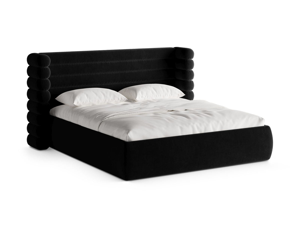 Letto con Contenitore e Testata, "Mount", 228x256x120 - Nero