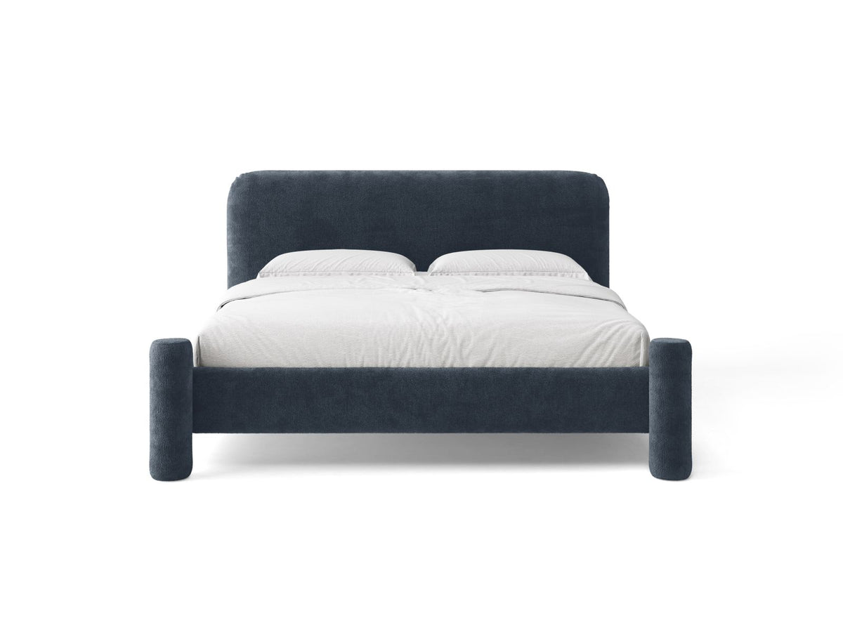 Letto con Testata Vera - Blu Scuro 180x200