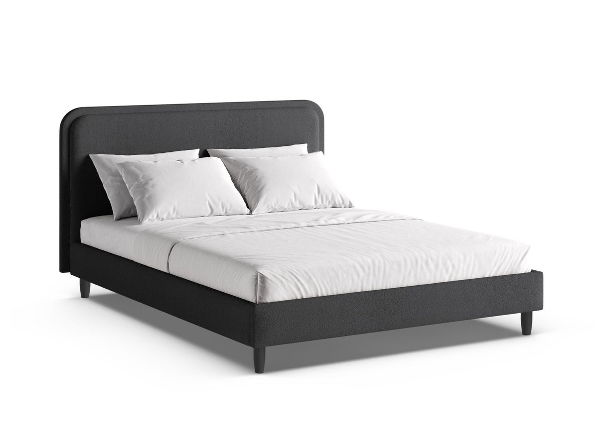 Letto con Testata, "Aveline", 214x215x117 - Grigio Scuro