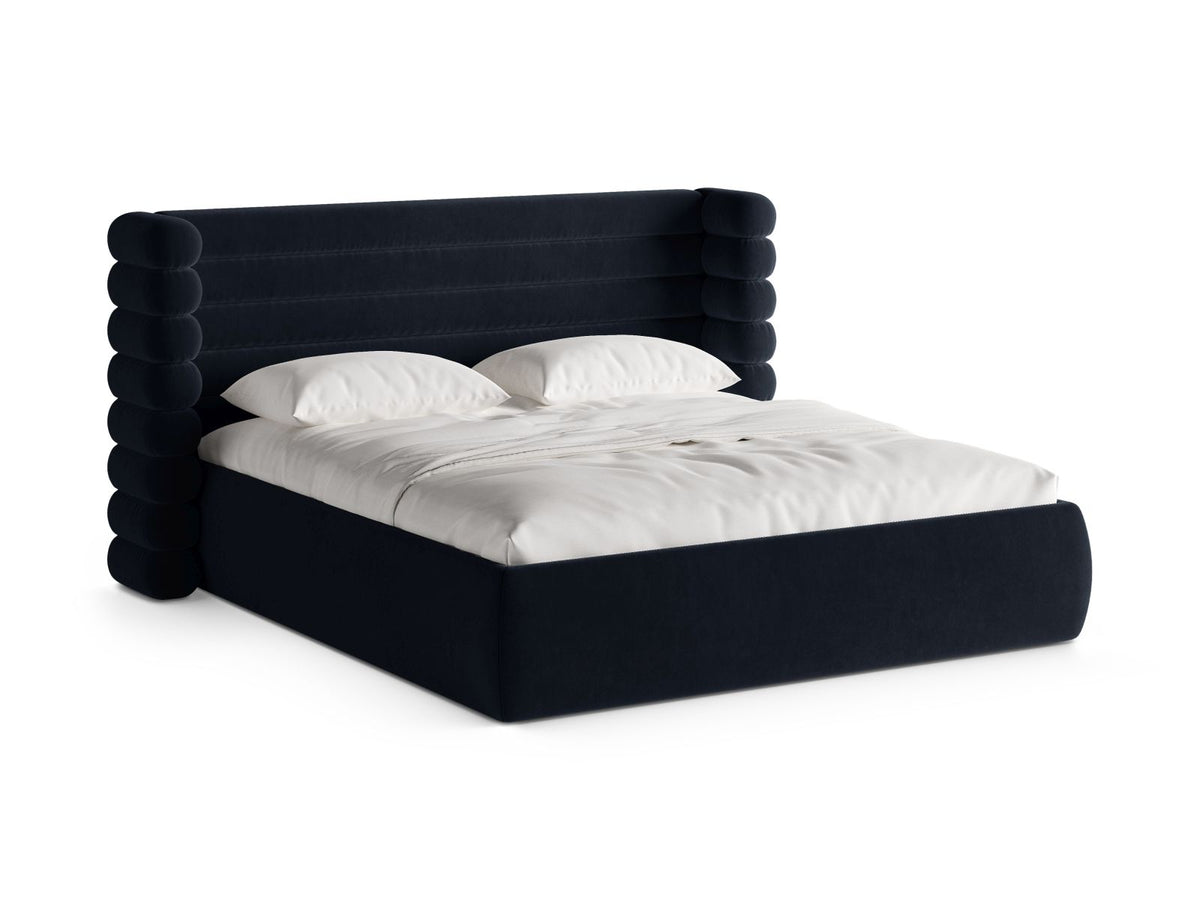Letto con Contenitore e Testata, "Mount", 228x196x120 - Blu Royal