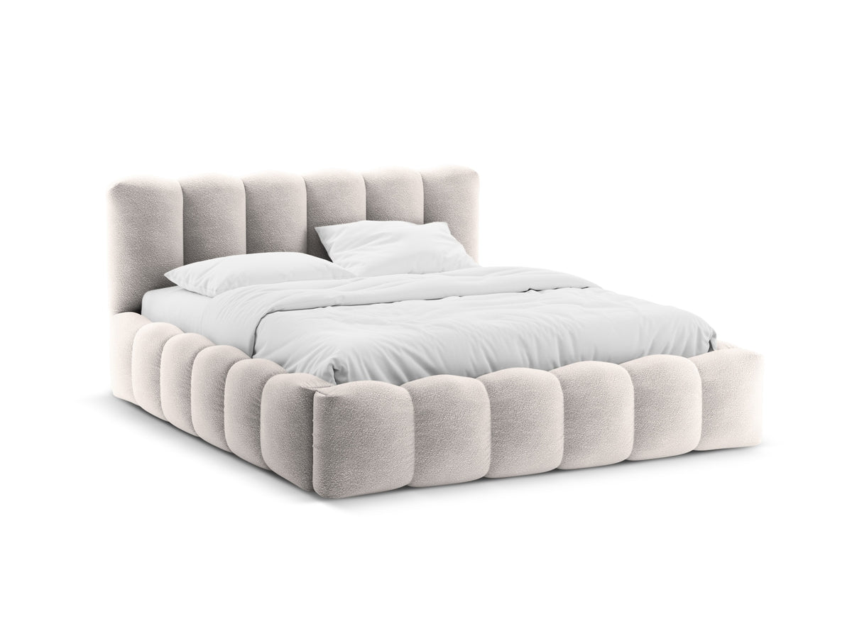 Letto Contenitore con Testata Lupine - Grigio Chiaro 160x200