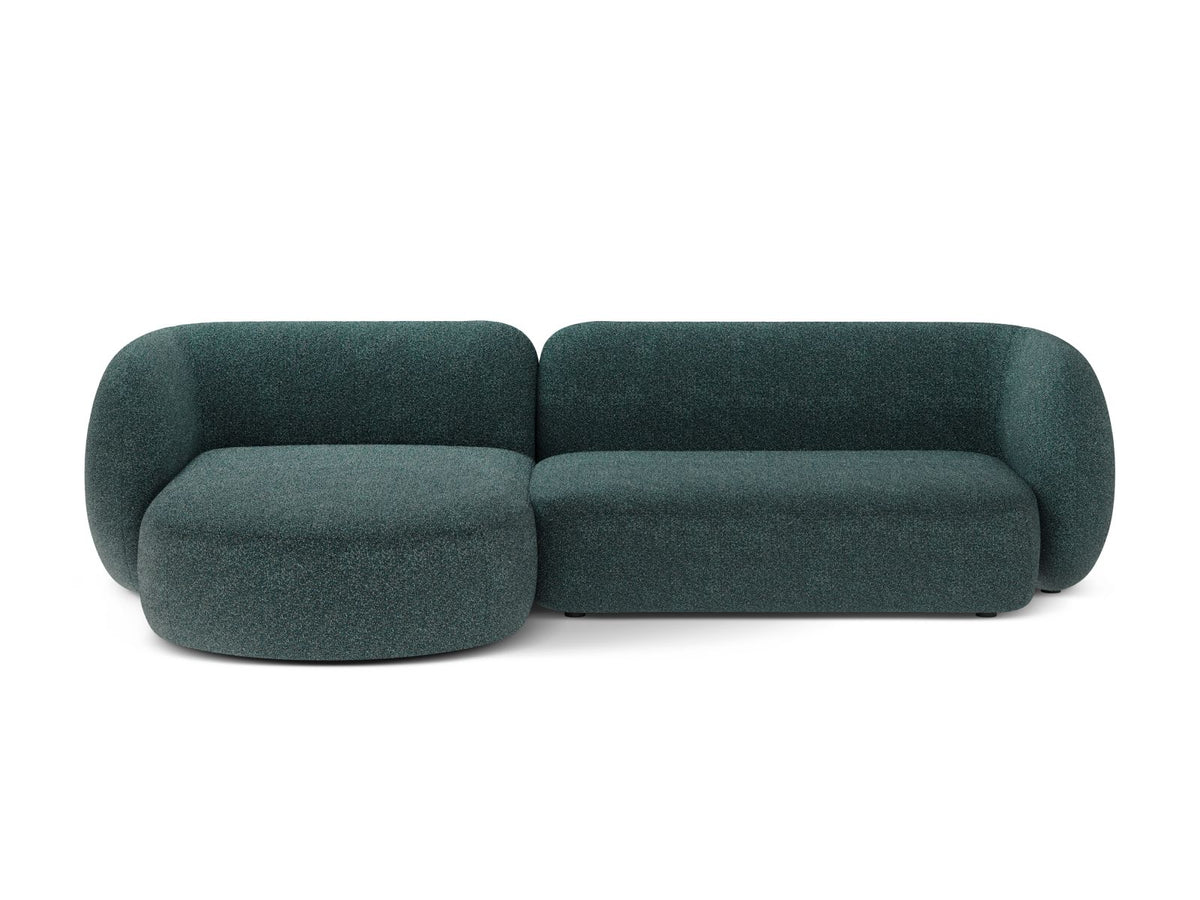Divano Angolare Modulare Sinistro, "Kate", 3 Posti, 285x176x76 - Verde Blu Melange