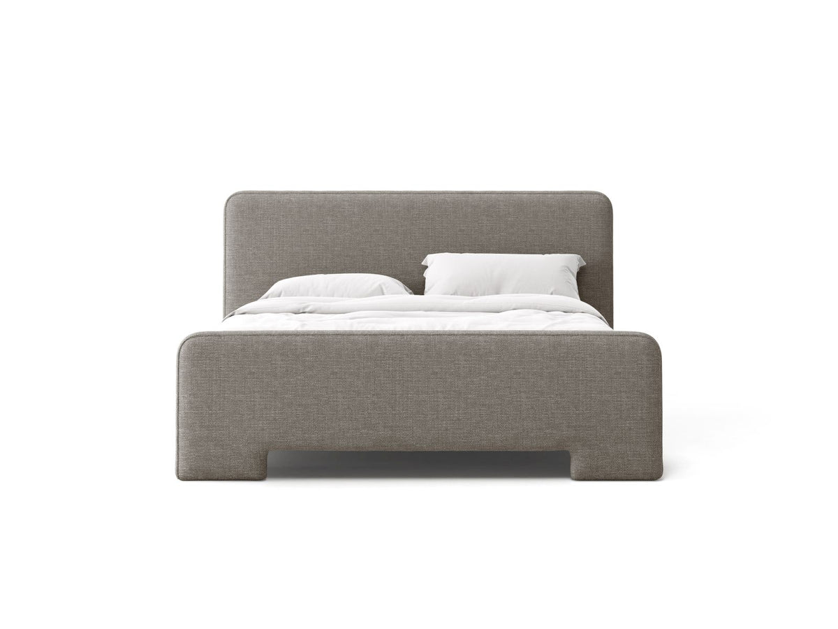Letto con Testata Eda - Grigio Caldo 160x200