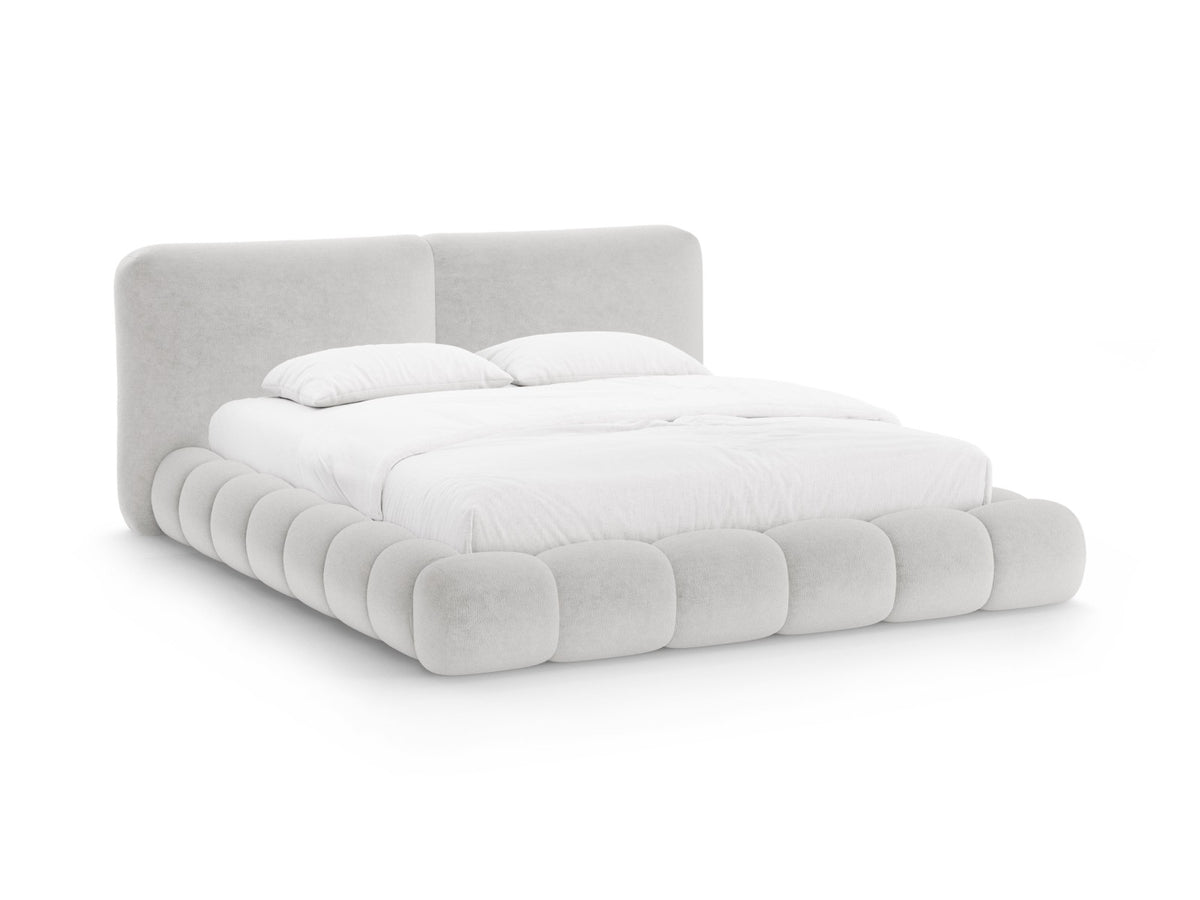 Letto Contenitore con Testata Solange - Grigio Chiaro 180x200