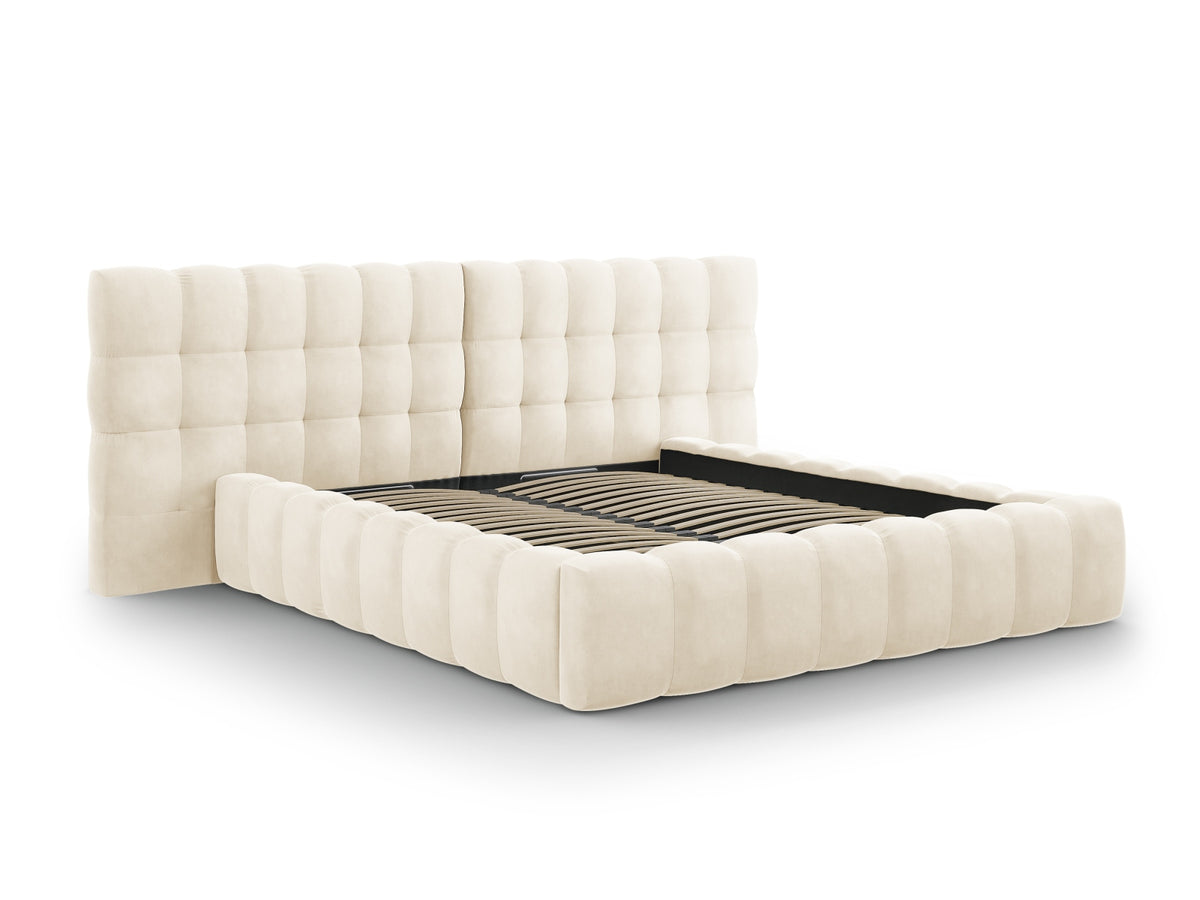Letto contenitore con testiera doppia, "Mamaia", 230x200x100
