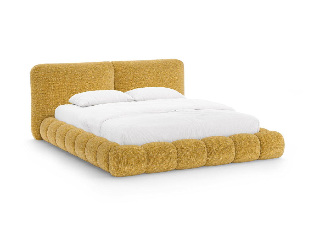 Letto con Contenitore e Testata, "Solange", 236x202x90 - Senape