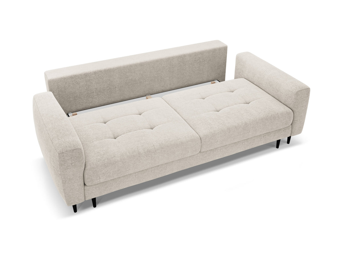 Divano Letto con Contenitore Bemy, 3 Posti, 110x242x92