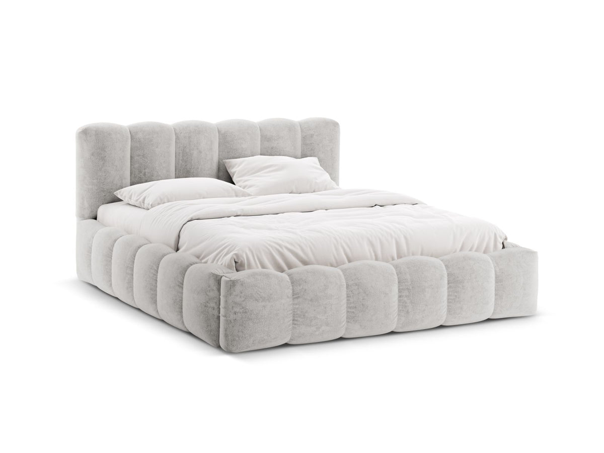 Letto Contenitore con Testata Lupine - Grigio Chiaro 140x200