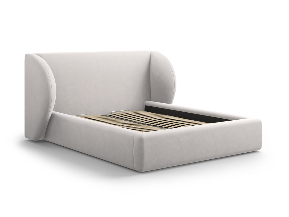 Letto Contenitore con Testata Miley - Argento 160x200