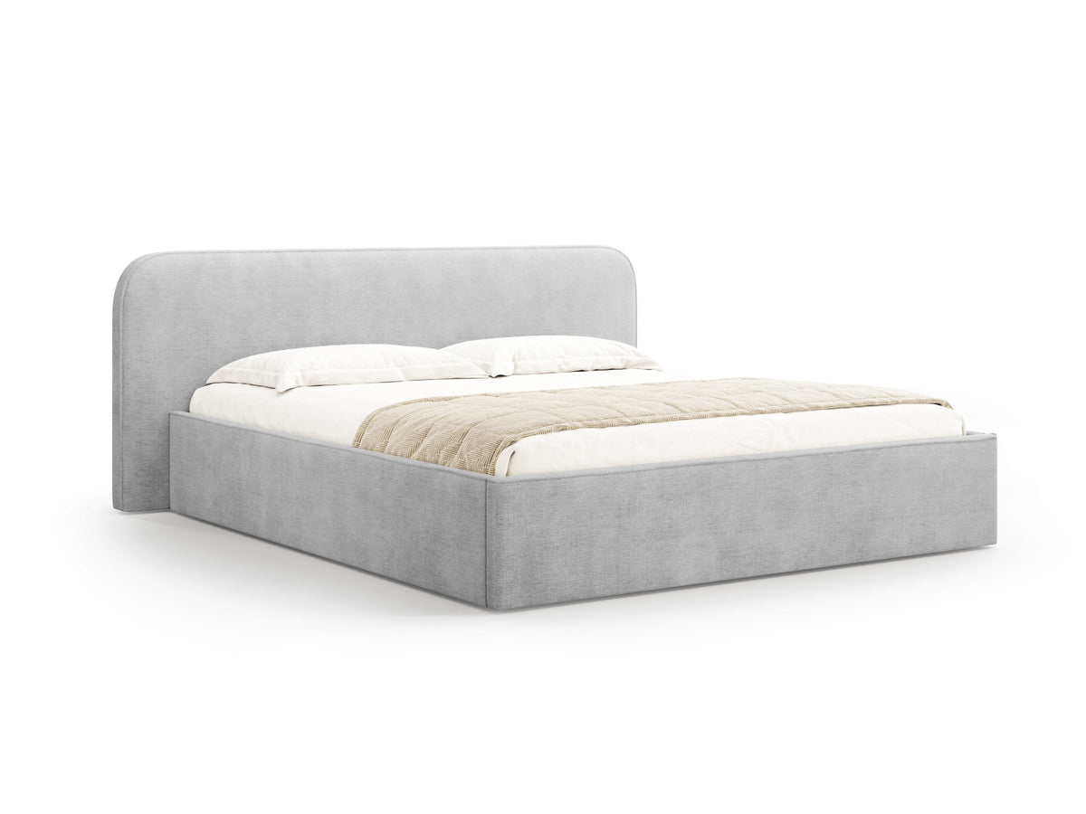 Letto Contenitore con Testata Elizabeth - Grigio Chiaro 160x200