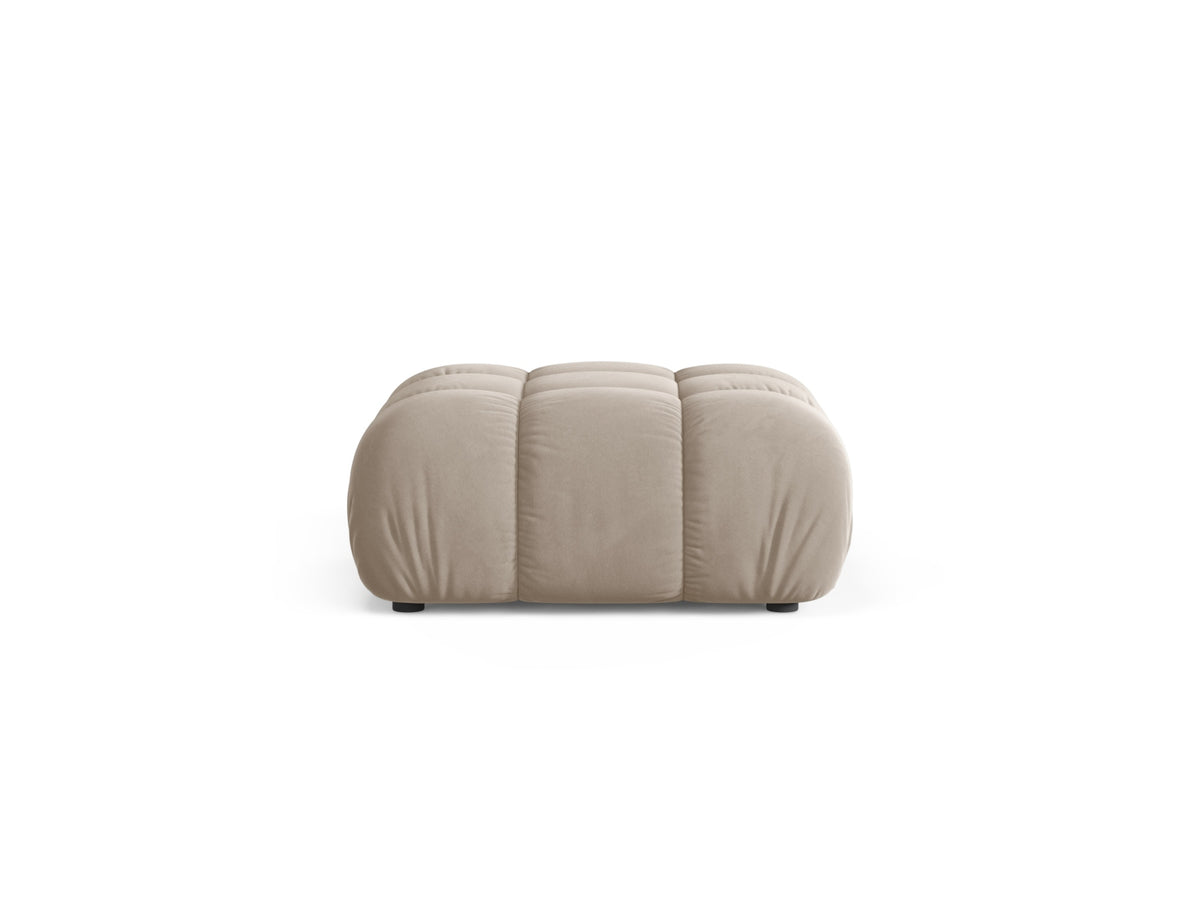 Pouf in Velluto, "Bellis", 1 Posto, 94x94x43 - Beige Scuro