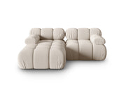 Divano Angolare Modulare Sinistro, "Bellis", 3 Posti, 188x155x70 - Beige Chiaro
