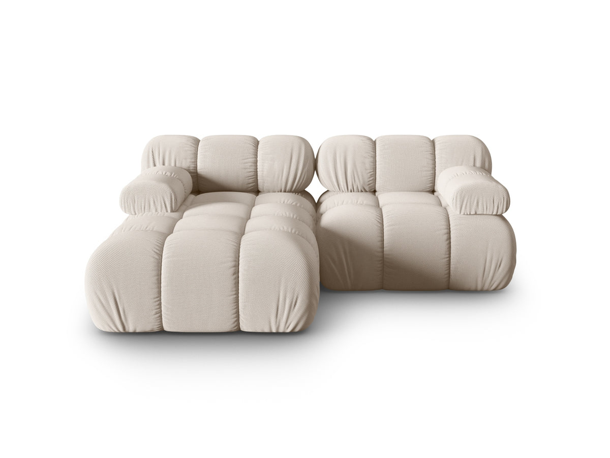 Divano Angolare Modulare Sinistro, "Bellis", 3 Posti, 188x155x70 - Beige Chiaro