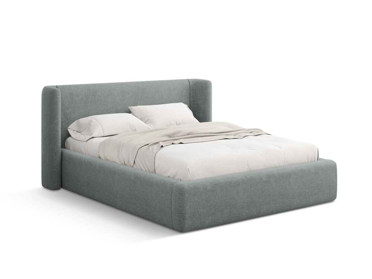 Letto Contenitore con Testata Jolene - Grigio Scuro 200x200
