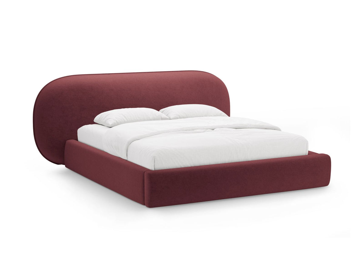 Letto con Contenitore e Testata, "Ovalo", 234x290x96 - Ciliegio