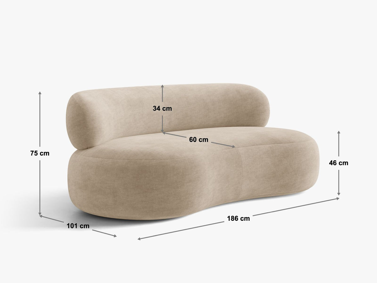 Divano Aura, 3 Posti, 101x186x75