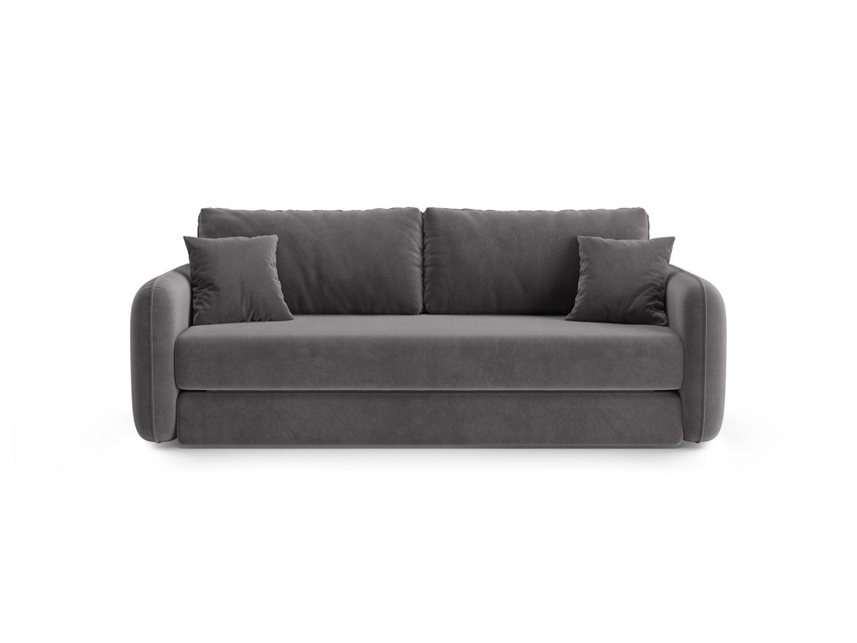 Divano con Funzione Letto in Velluto, "Dormi", 3 Posti, 225x94x87 - Grigio Scuro