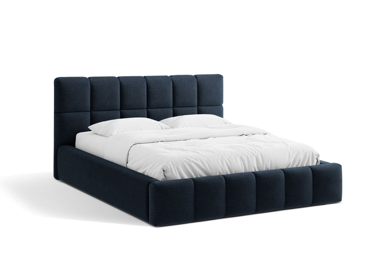 Letto Contenitore con Testata Bellis - Blu Scuro 200x200