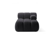 Chaise Longue Destra in Bouclé, "Bellis", 1 Posto, 155x94x70 - Grafite