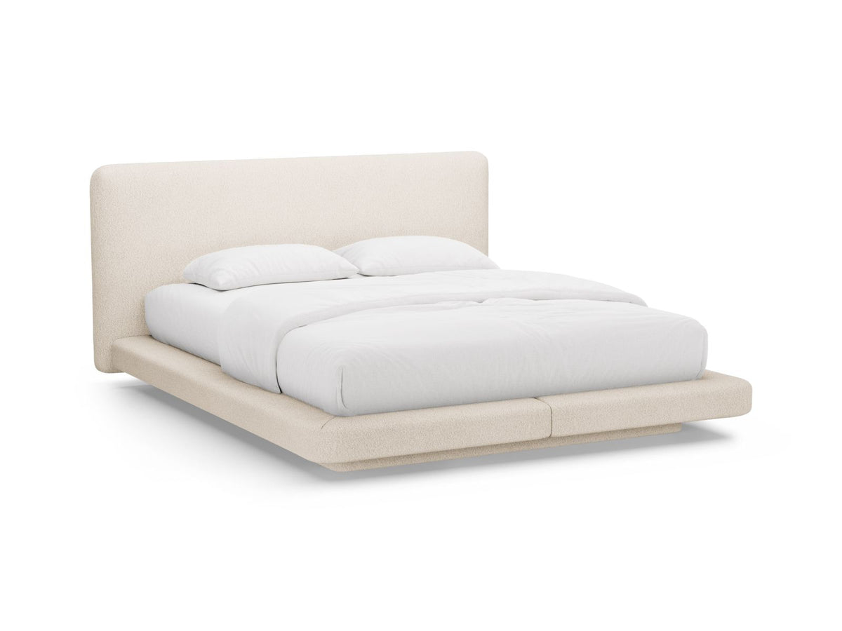 Letto con Testata, "Linea", 225x184x98 - Beige