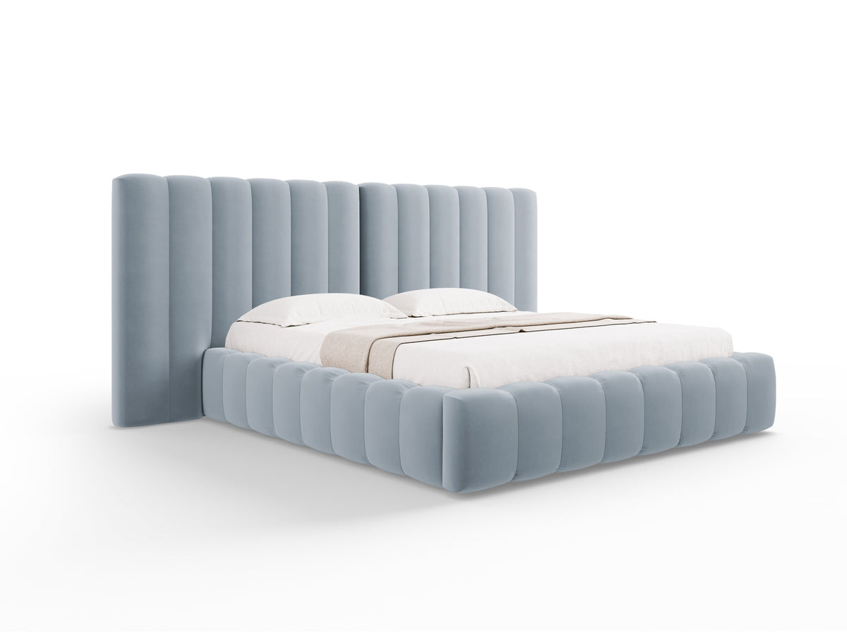 Letto Contenitore con Testata Doppia Kelp - Blu Chiaro 180x200