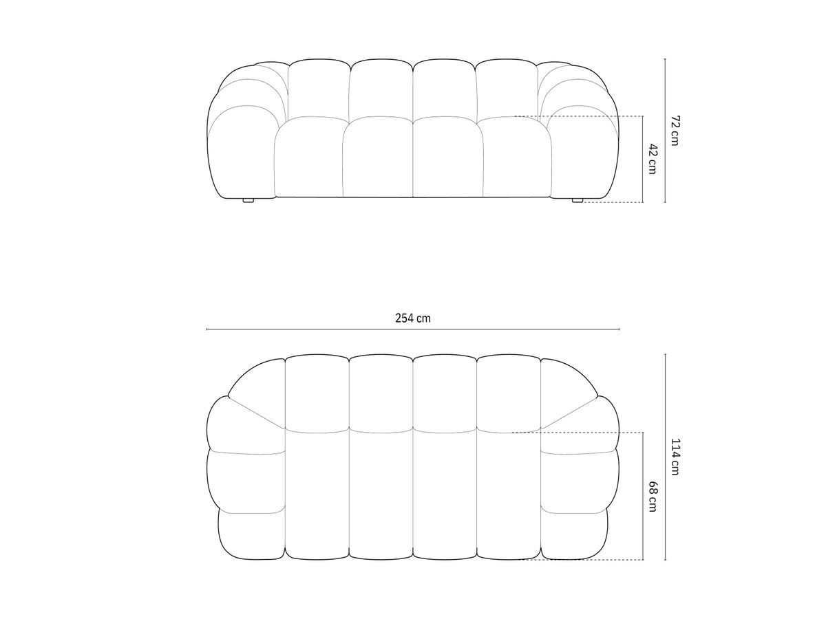 Divano Diana, 3 Posti, 114x254x72