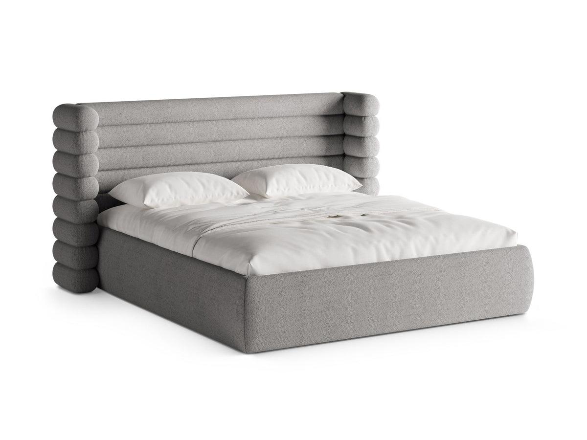 Letto con Contenitore e Testata, "Mount", 228x256x120 - Grigio