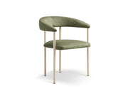 Sedia in Velluto, "Lea", 1 Posto, 56.5x53.5x74 - Verde
