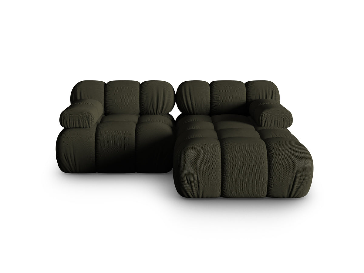 Divano Angolare Modulare Destro, "Bellis", 3 Posti, 188x155x70 - Verde Amazon