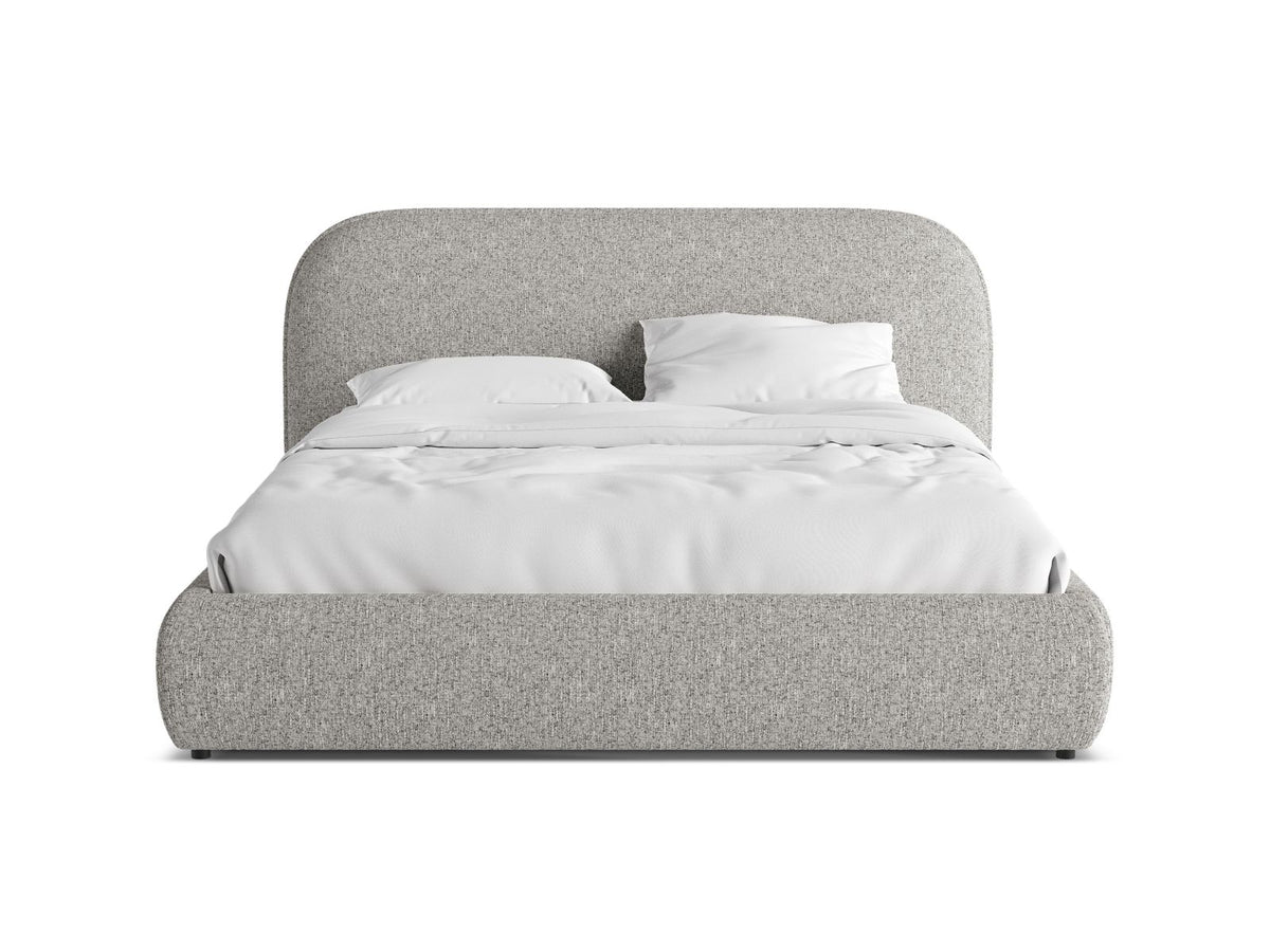 Letto Contenitore con Testata Murada - Grigio Chiaro Mélange 160x200