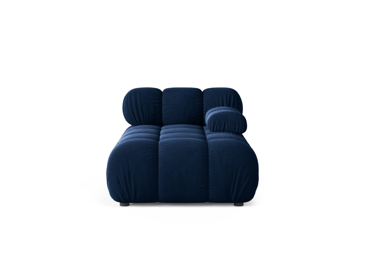 Chaise Longue Destra in Velluto, "Bellis", 1 Posto, 155x94x70 - Blu Royal