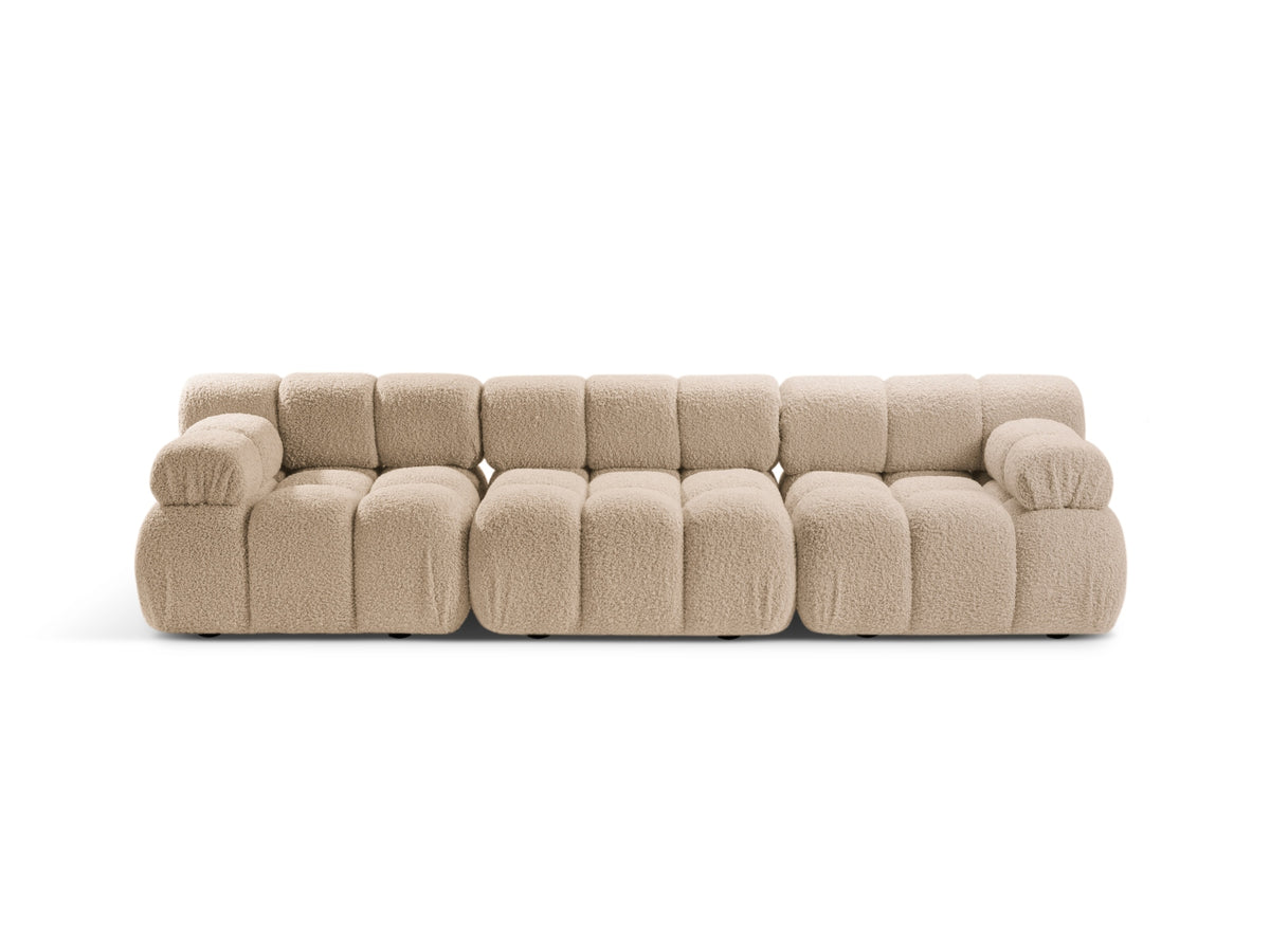 Divano Modulare in Bouclé, "Bellis", 3 Posti, 282x94x70 - Sabbia