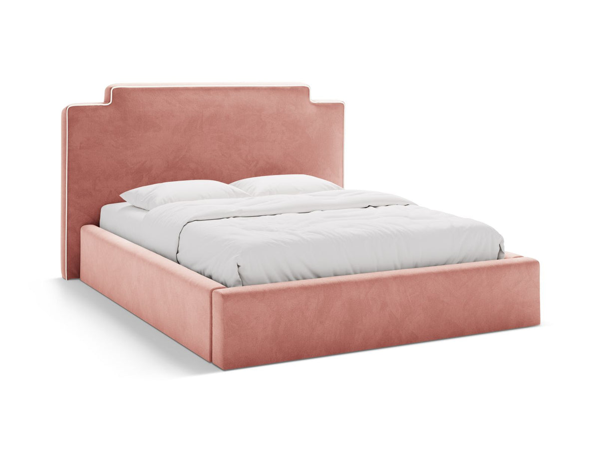 Letto Contenitore con Testata Princess - Avorio, Rosa 160x200