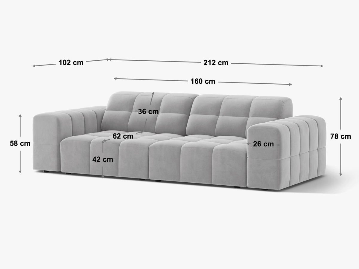 Divano Jennifer, 3 Posti, 102x212x78
