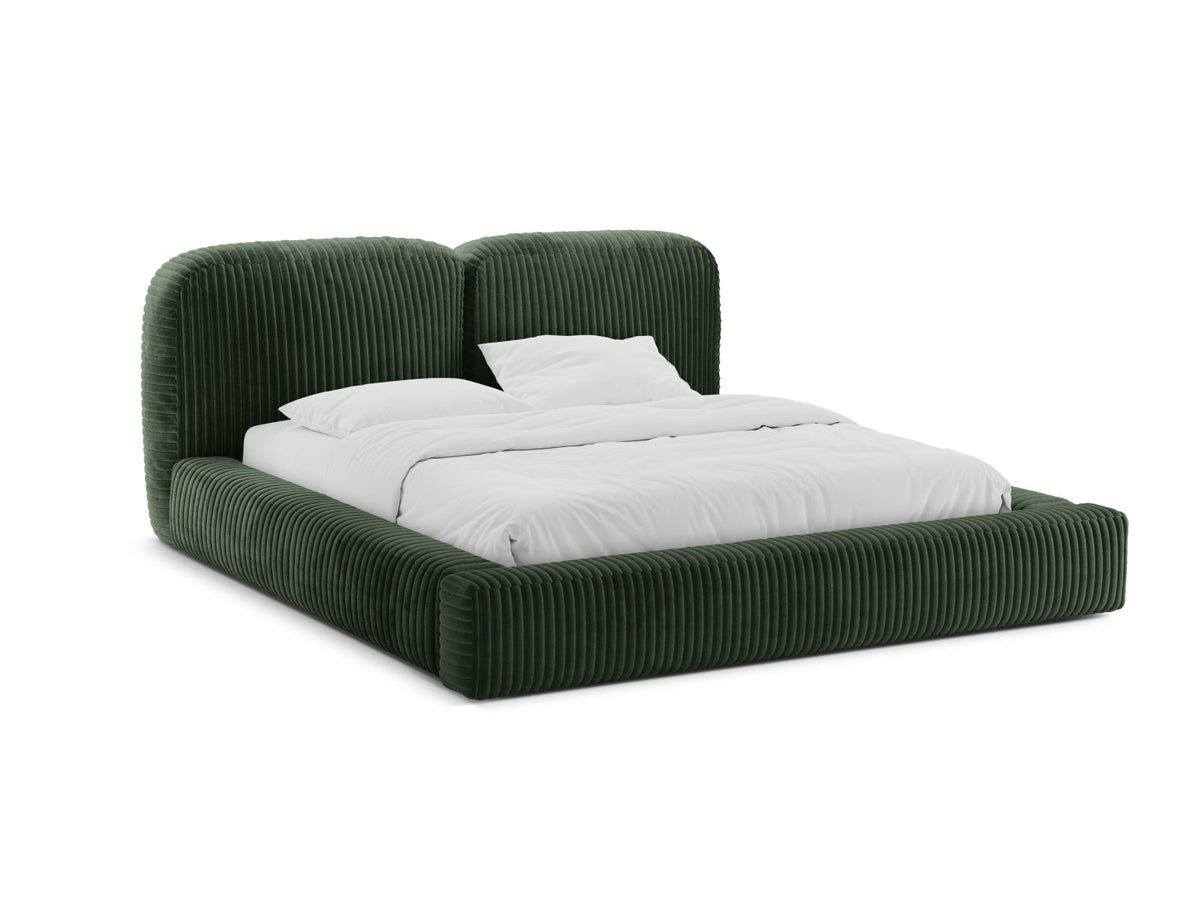 Letto con Contenitore e Testata, "Martina", 246x226x101 - Verde Scuro