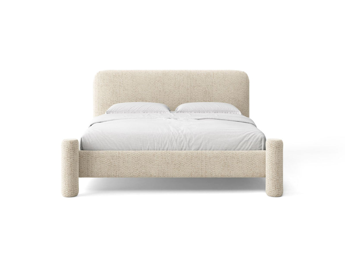 Letto con Testata Vera - Beige Chiaro 160x200