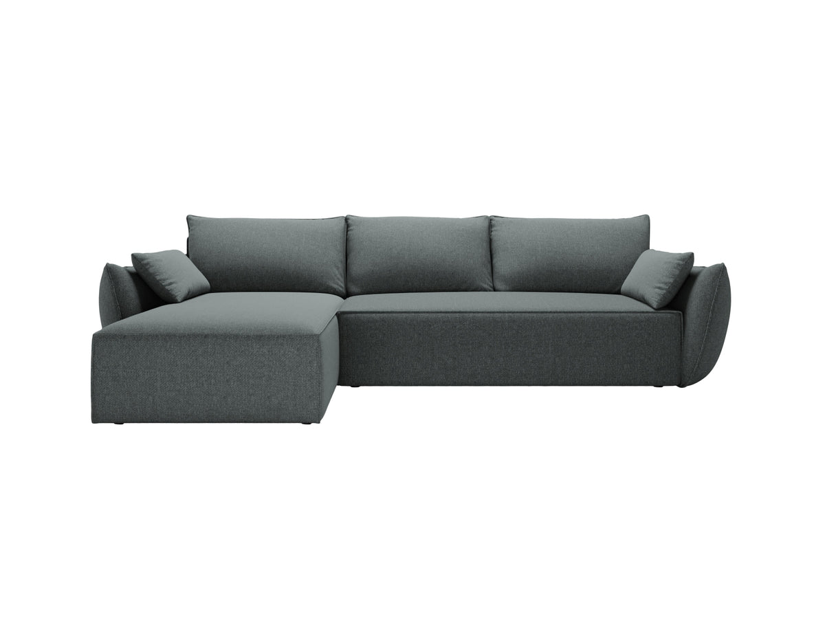 Divano Angolare Sinistro Letto con Contenitore, "Kaelle", 4 Posti, 252x165x87 - Blu Royal