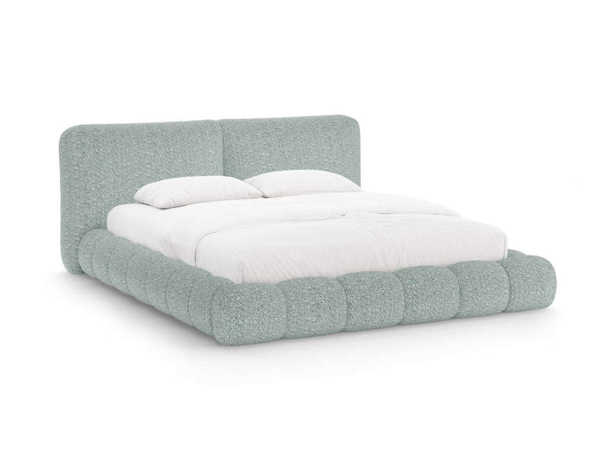 Letto con Contenitore e Testata, "Solange", 236x202x90 - Blu Tenue