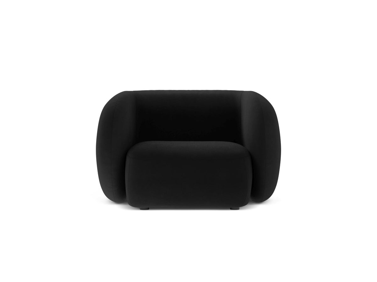 Poltrona in Velluto, "Kate", 1 Posto, 108x89x76 - Nero