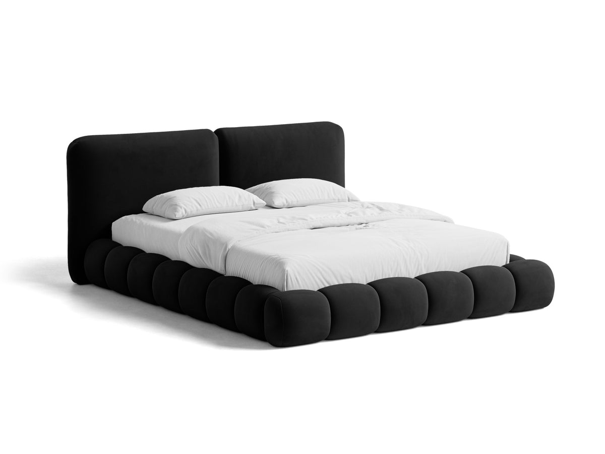 Letto Contenitore con Testata Solange - Nero 180x200